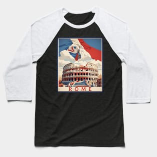 Rome Italy Vintage Tourism Travel Poster Baseball T-Shirt